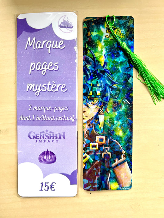 Marque-pages mystère Holographique Genshin Impact